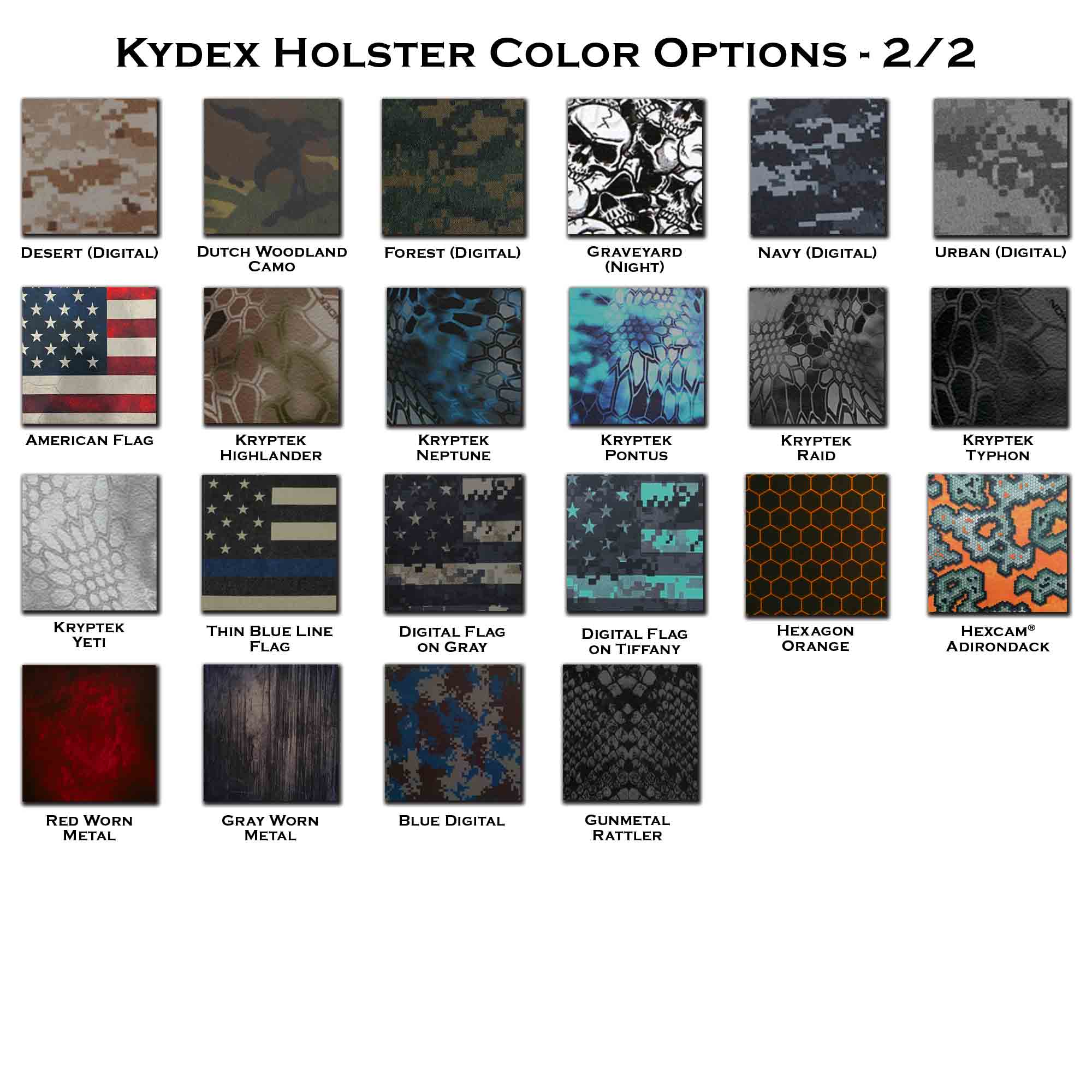 SideTuck Color swatch sheet 2