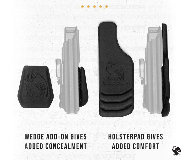 Side to side comparison between the HolsterPad and the wedge from Vedder Holsters.