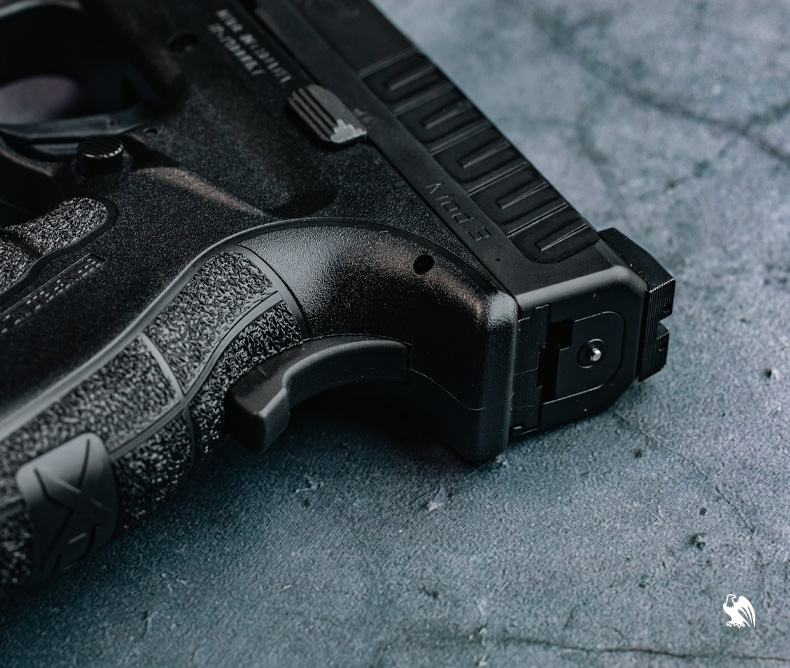 The Springfield Armory XD Mod.3 OSP Frame and Grip Close up photography