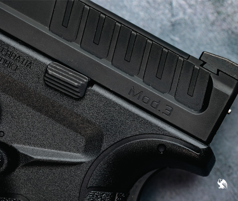 The Springfield Armory XD Mod.3 OSP Safety features close up photography.