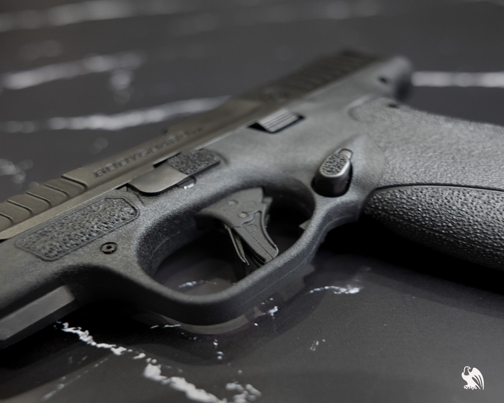 Smith & Wesson Bodyguard 2.0 close up photography of the trigger