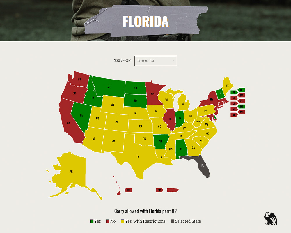 Vedder Holsters CCW Reciprocity Map