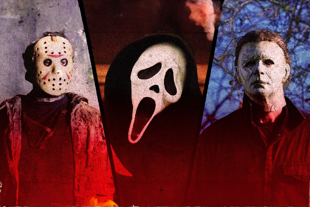 All 3 slasher movie villans: Michael Myers, Jason Voorhees, and Ghostface