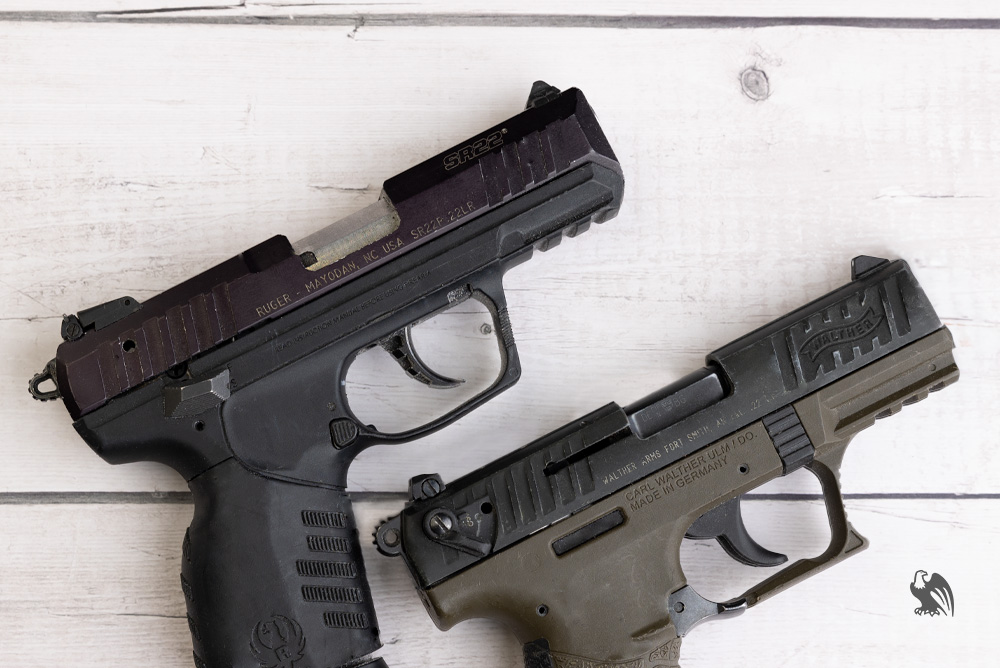 Ruger SR22 vs Walther P22: Frame, Slide, & Barrel